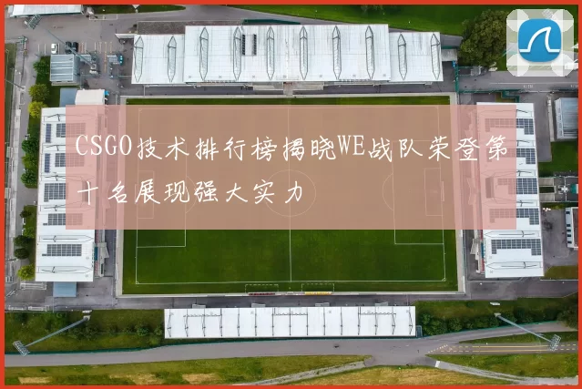 CSGO技术排行榜揭晓WE战队荣登第十名展现强大实力
